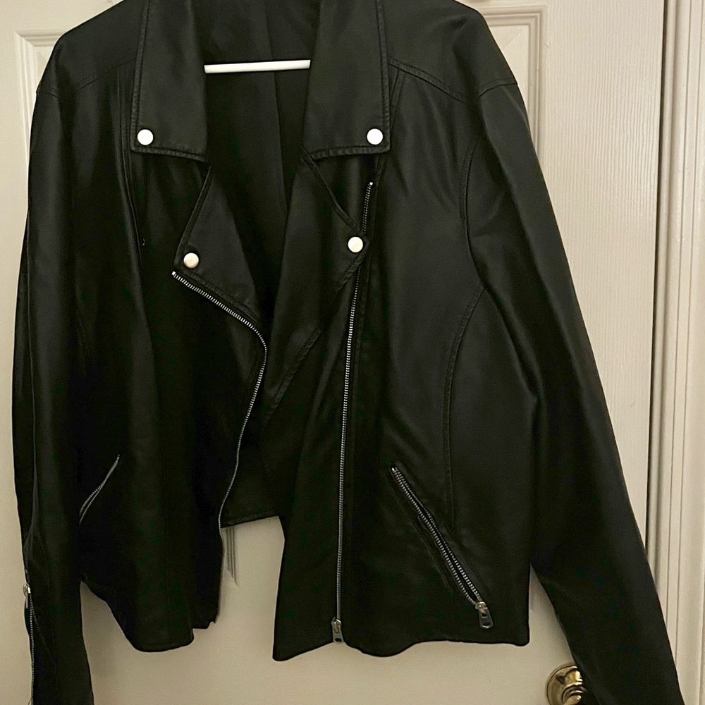 Black soft faux Leather Jacket
